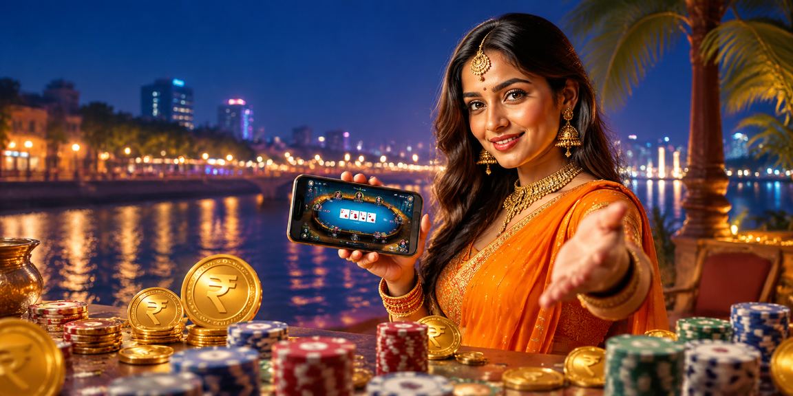 Players enjoying Teen Patti card game at Ahmedabad riverfront