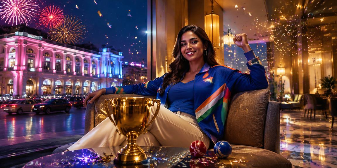 Excited sports betting fans gathering in Delhi Connaught Place at night