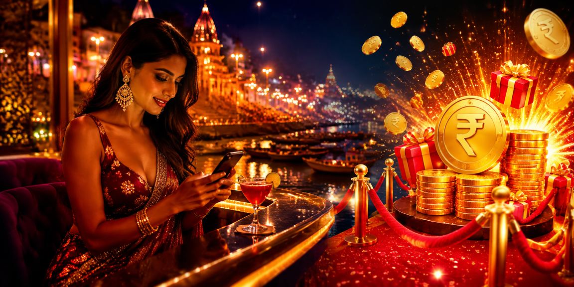 Mobile sports betting interface viewed at Varanasi riverside